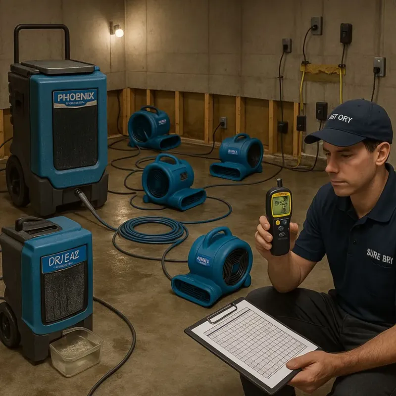 Structural Drying and Dehumidification process in Fort Recovery, OH